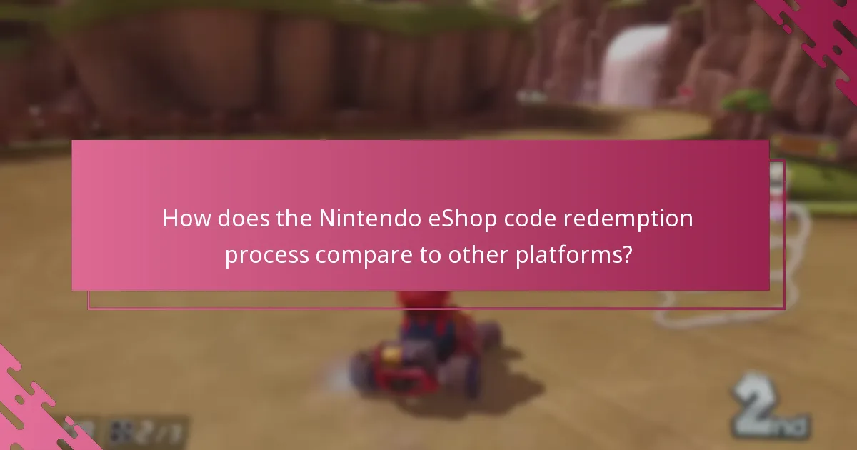 How does the Nintendo eShop code redemption process compare to other platforms?