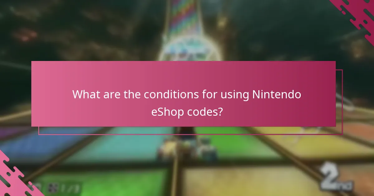 What are the conditions for using Nintendo eShop codes?
