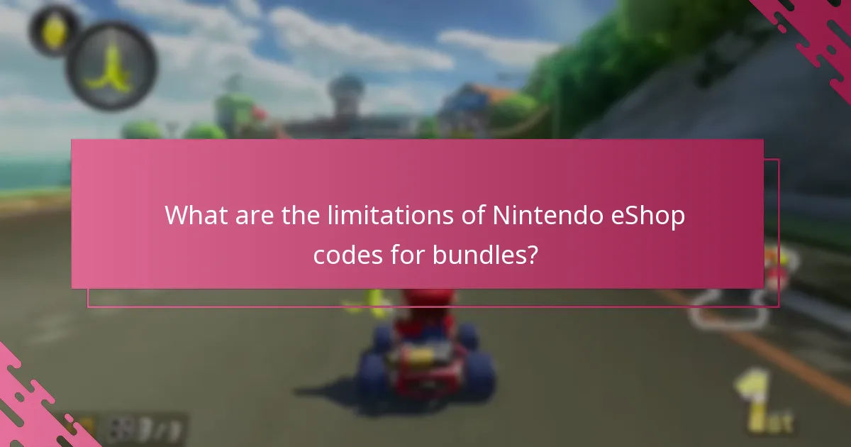 What are the limitations of Nintendo eShop codes for bundles?
