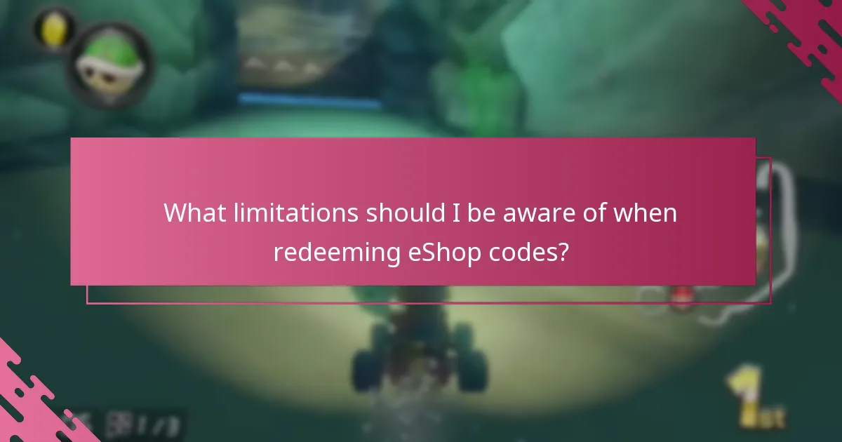 What limitations should I be aware of when redeeming eShop codes?