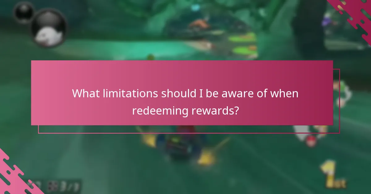 What limitations should I be aware of when redeeming rewards?