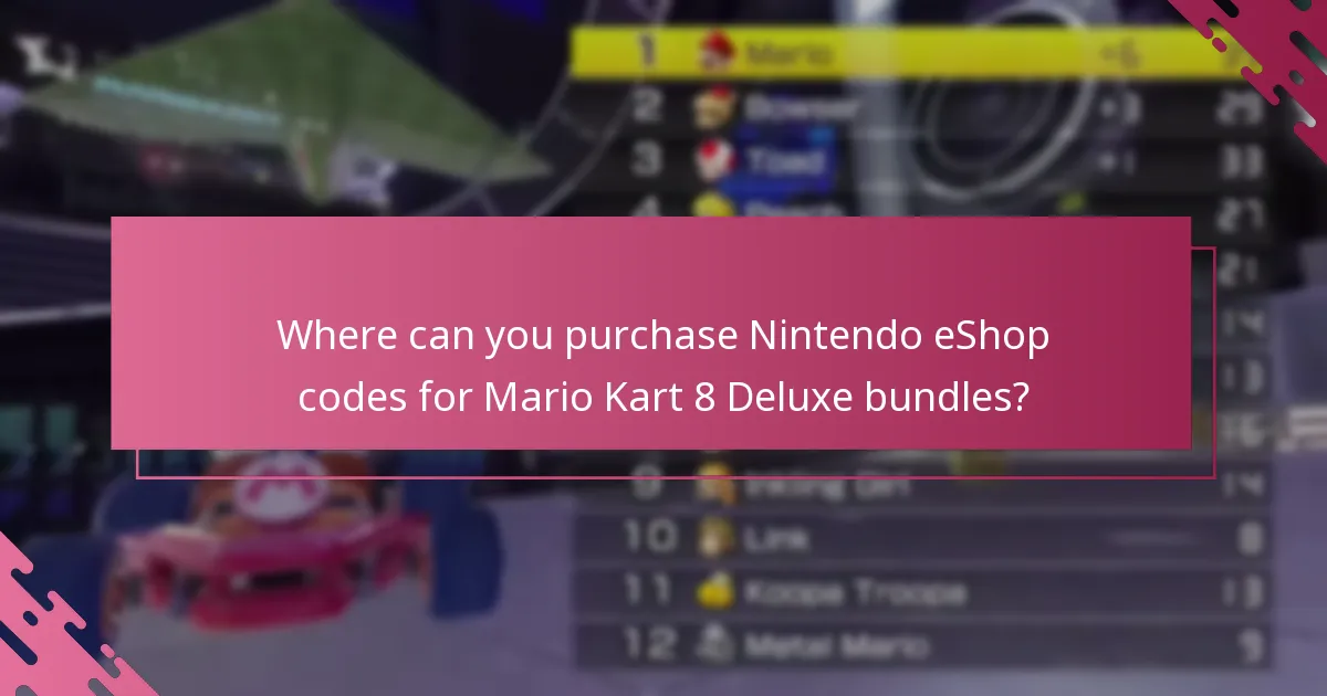 Where can you purchase Nintendo eShop codes for Mario Kart 8 Deluxe bundles?